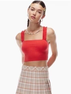 Sunday Best Red Firecracker Aritzia Tank Crop Top